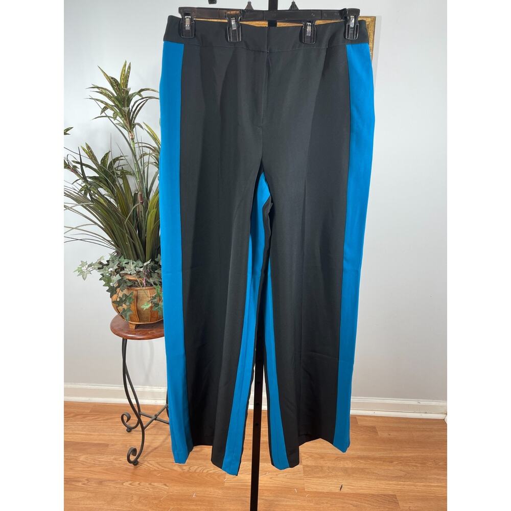 New York & Company Track Pants Women's XL Black Blue Retro-Futurism Streetwear